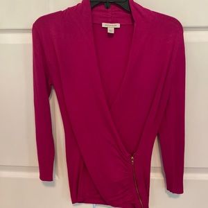 Brand New Boston Proper Top with gold zipper and gold buttons on sleeves.